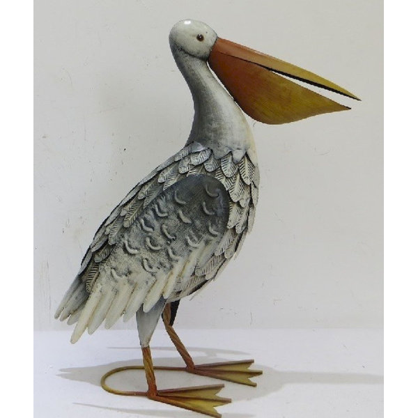 Rosecliff Heights Metal Pelican Garden Sculpture Wayfair.ca